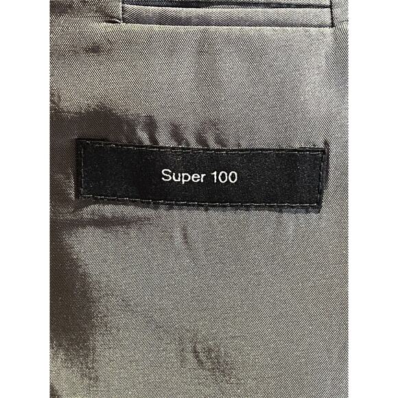 Hugo Boss 42R Gray Super 100s Nailhead Blazer Suit Jacket - Picture 14 of 15
